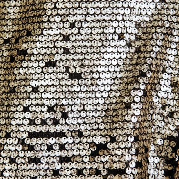 Free People Gold Distressed Metal Sequin Lace Stardust Kimono Jacket XS